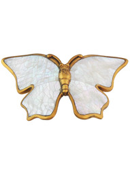 Butterfly Pull with Mother-of-Pearl Inlay - 2 1/4 inch x 2 15/16 inch.